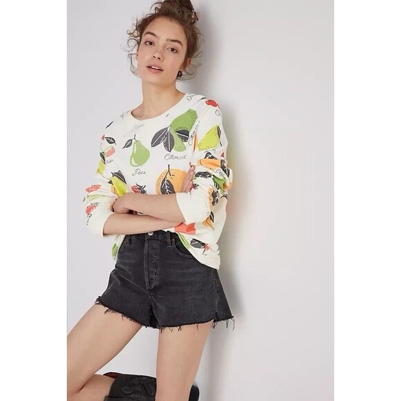 Back When by Anthropologie Fruit Medley Multicolor Sweatshirt Size S Small EUC!! - Picture 1 of 6